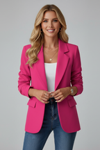 Blazer Da Donna Con Revers Classici E Bottone Singolo, immagine 7