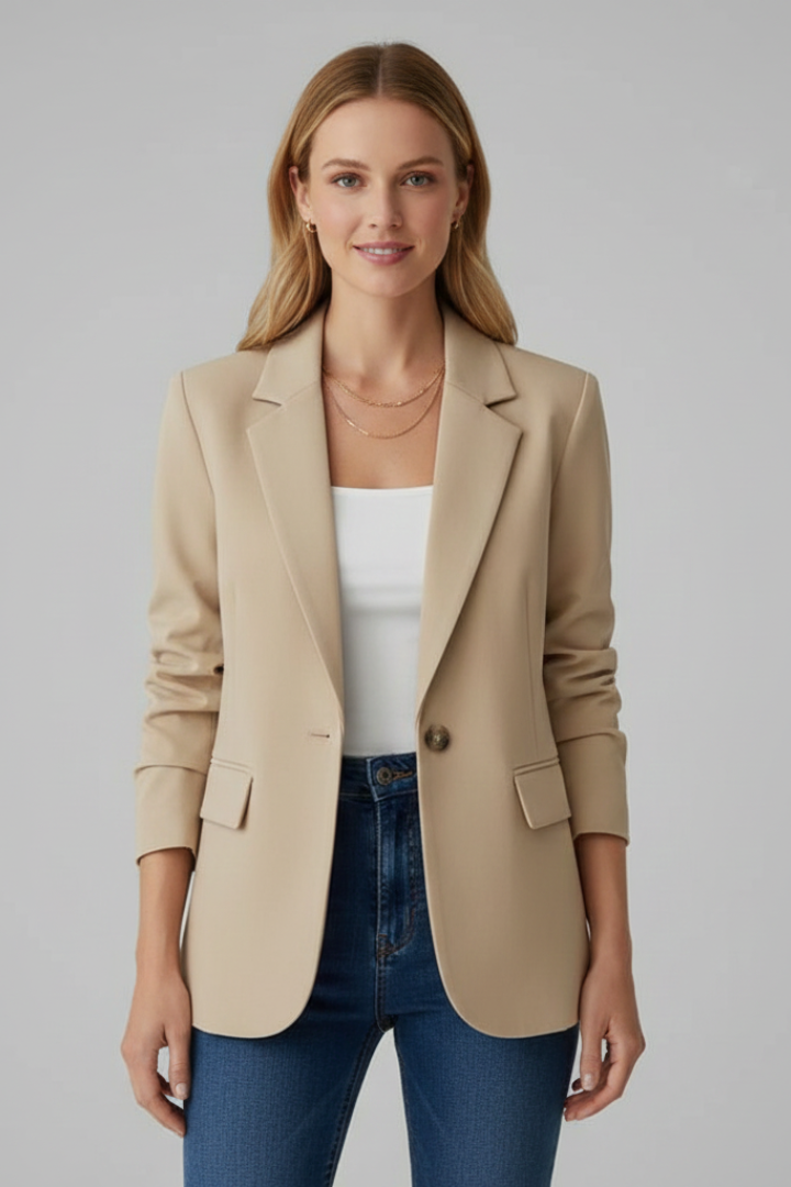 Blazer Da Donna Con Revers Classici E Bottone Singolo, immagine 8