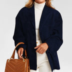 Blazer Effetto Scamosciato Da Donna Con Bottone E Revers Classici, immagine 3