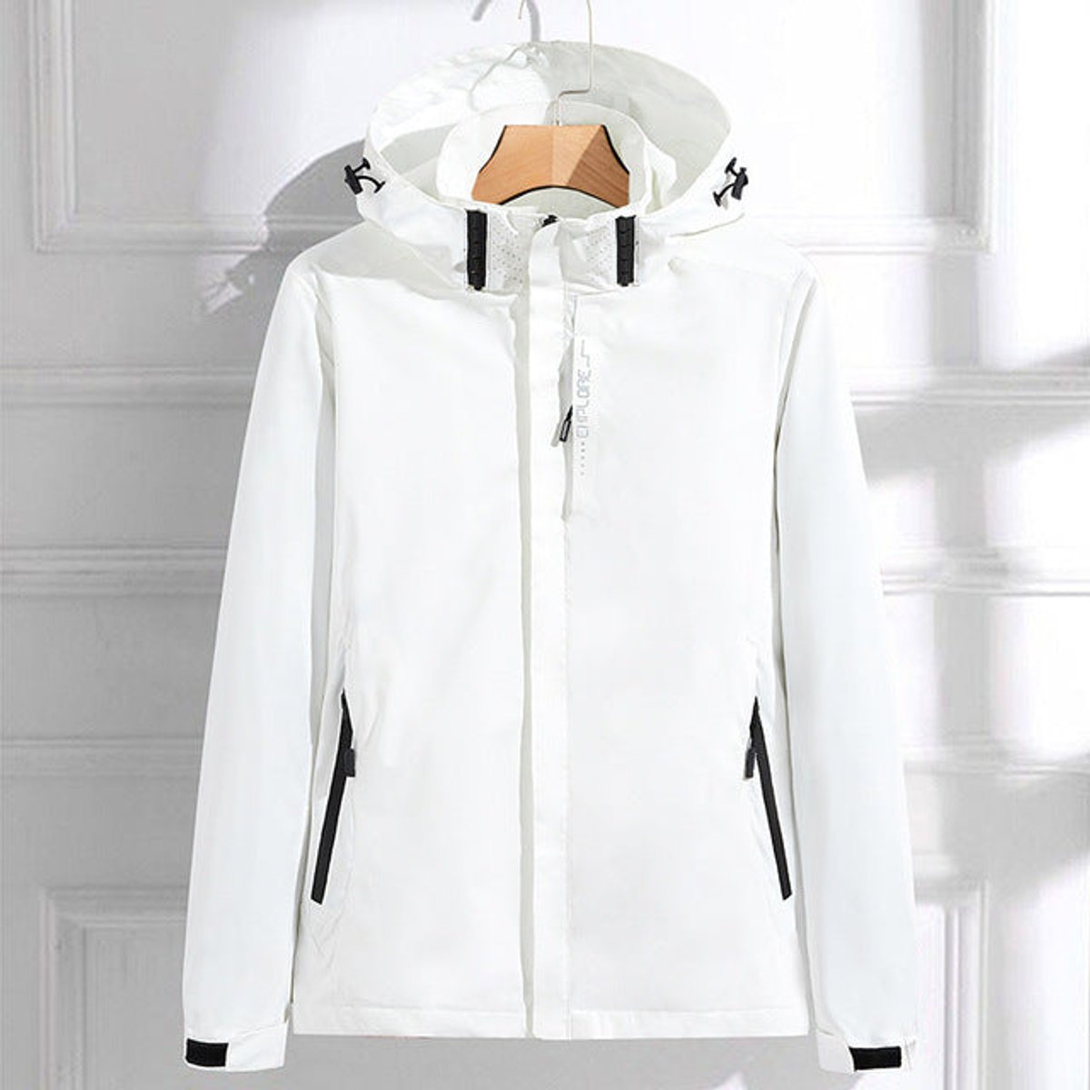 Giacca Con Cappuccio Da Donna Con Doppia Patta E Tasche Con Zip, immagine 4