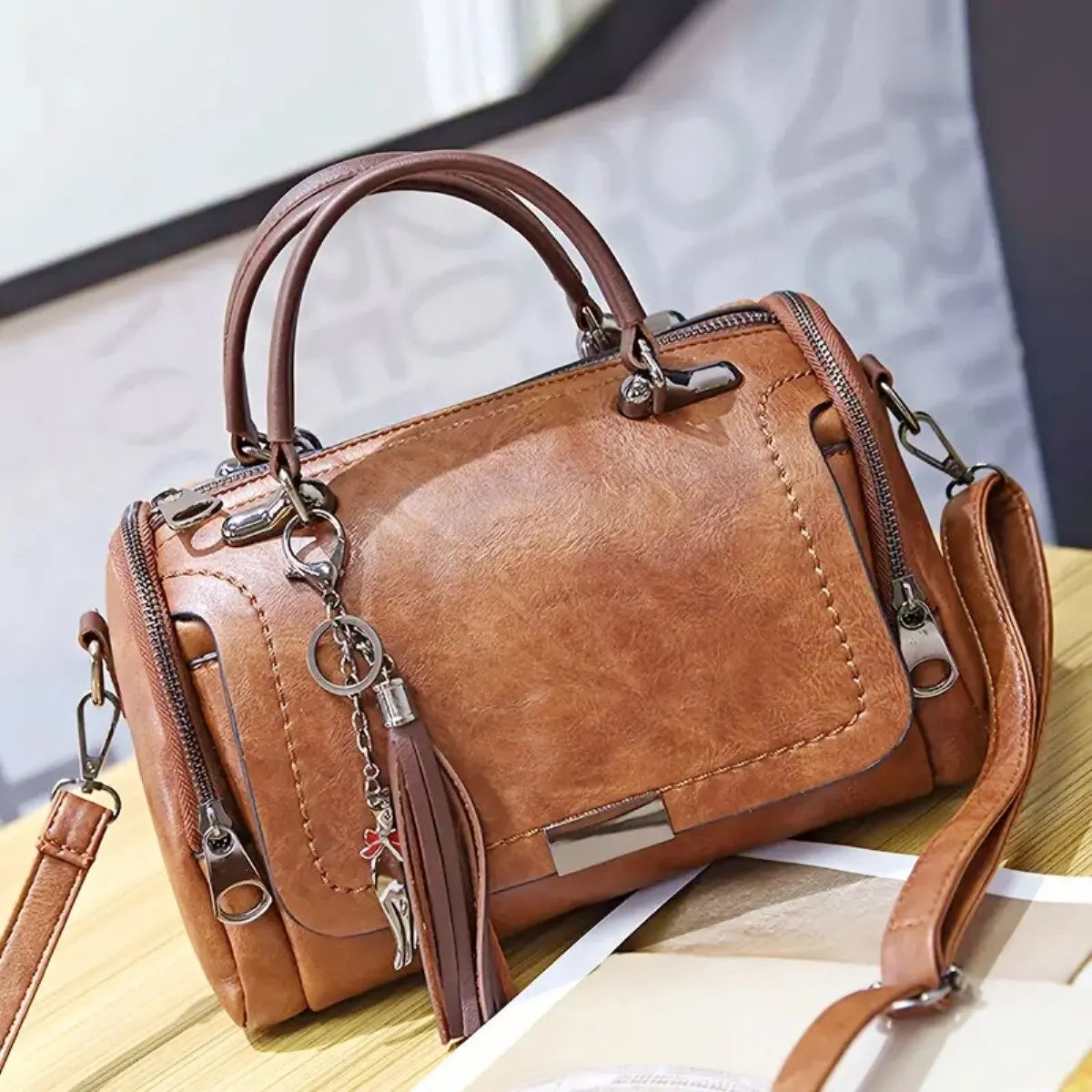 Borsa A Tracolla Multicolore Con Frange Donna — Paulina, immagine 9