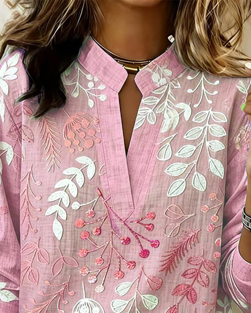 Blusa Floreale Da Donna Con Scollo A V E Maniche Tre Quarti, immagine 12
