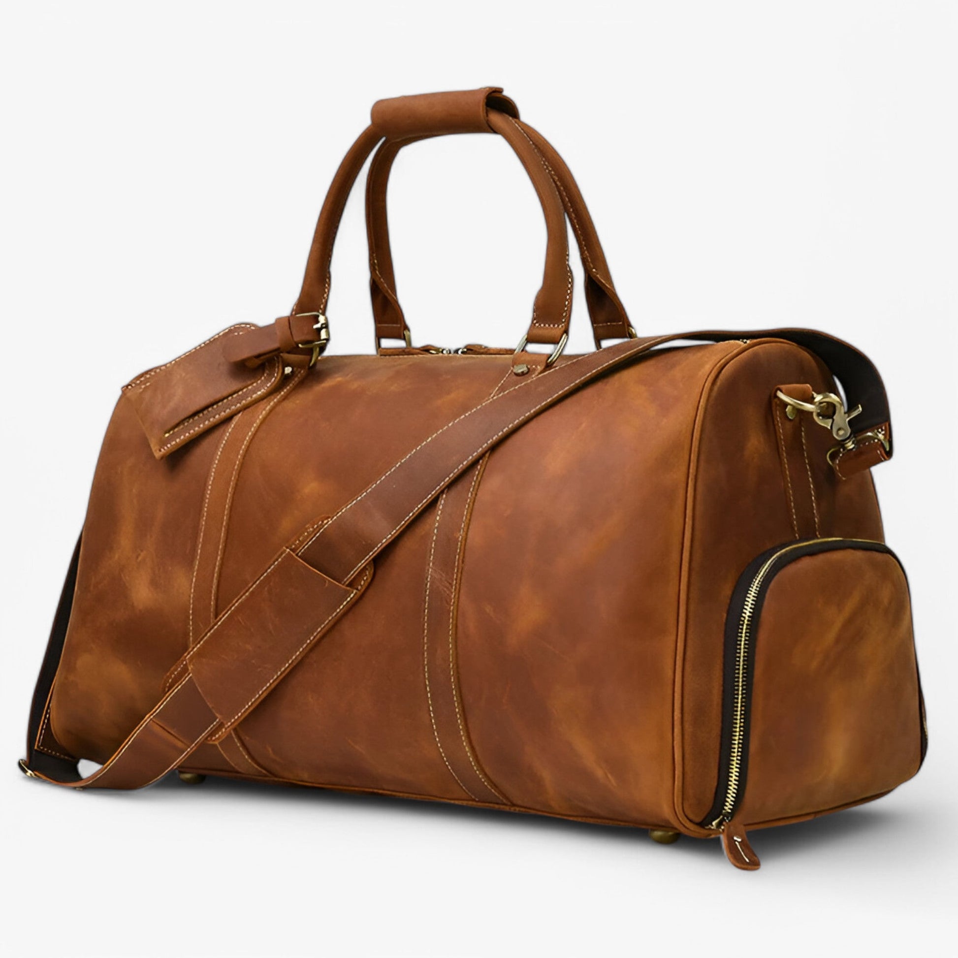 Borsa Da Viaggio Marrone Capiente Unisex — Cortina, immagine 3