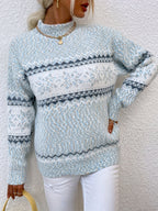 Maglione Con Fiocchi Di Neve Da Donna Con Collo Alto E Taglio Comodo, immagine 21