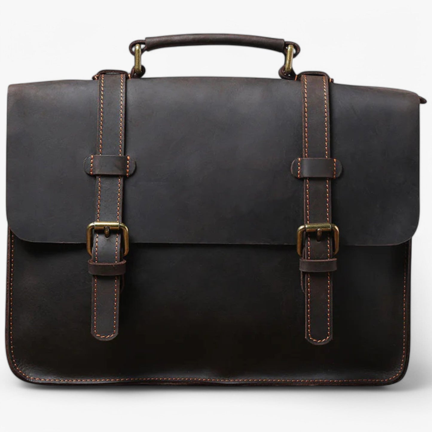 Borsa Messenger Marrone Con Patta Unisex — Trento, immagine 1