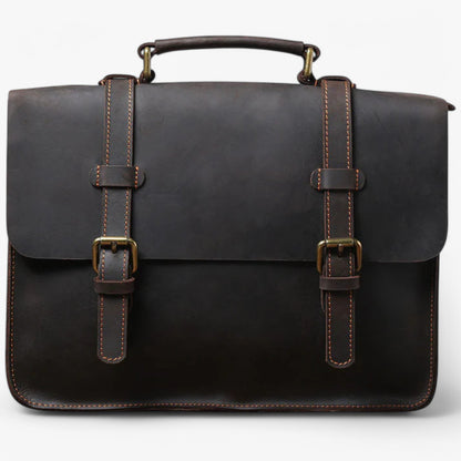 Borsa Messenger Marrone Con Patta Unisex — Trento, immagine 1