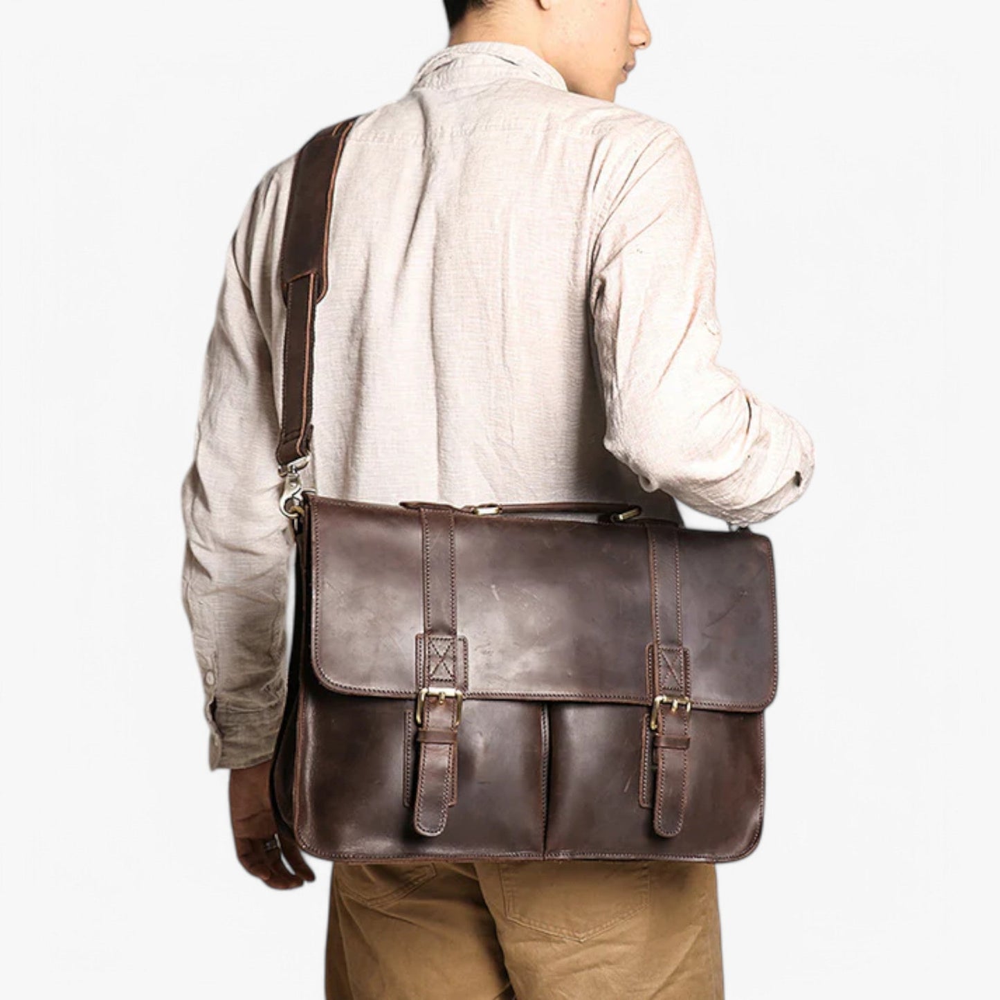 Borsa Portadocumenti Marrone Con Patta Donna — Enna, immagine 4
