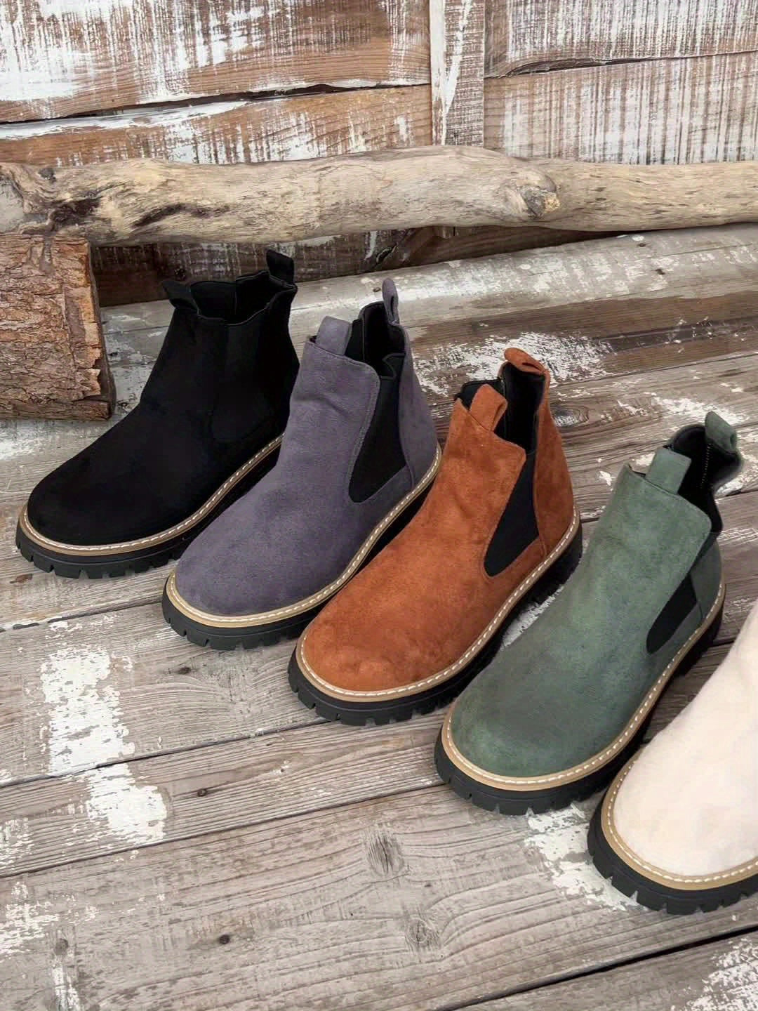 Stivaletti Chelsea Platform Da Donna Con Suola Dentellata Ed Elastici, immagine 16