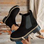Stivaletti Chelsea Platform Da Donna Con Suola Dentellata Ed Elastici, immagine 6