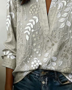 Blusa Floreale Da Donna Con Scollo A V E Maniche Tre Quarti, immagine 9