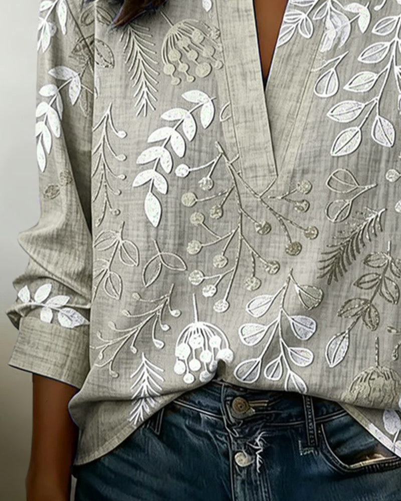 Blusa Floreale Da Donna Con Scollo A V E Maniche Tre Quarti, immagine 9