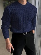 Maglione A Trecce Da Donna Con Girocollo E Maglia Spessa, immagine 2