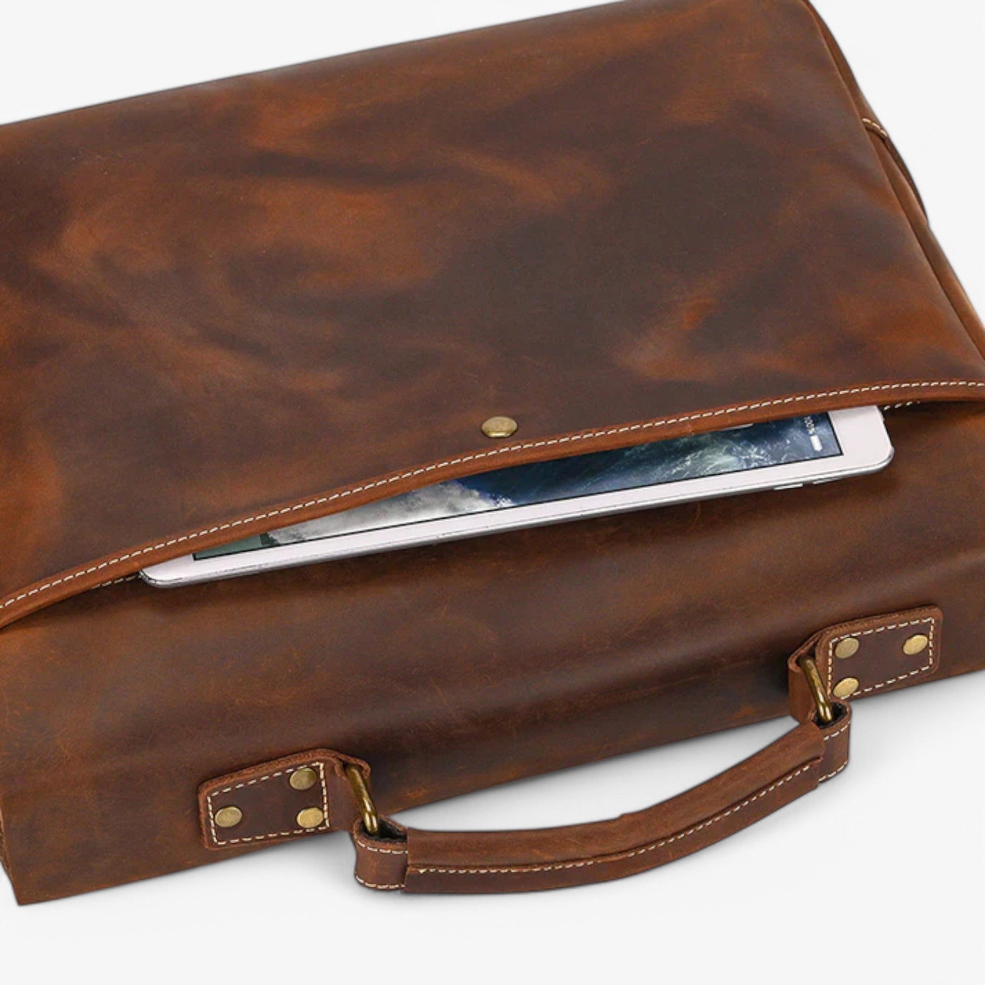 Borsa Portadocumenti Marrone Porta Laptop Donna — Noto, immagine 8
