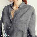 Camicia Da Donna A Maniche Corte Con Colletto E Bottoni, immagine 3