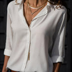 Camicia Da Donna A Maniche Lunghe Con Colletto E Bottoni, immagine 12