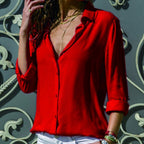 Camicia Da Donna A Maniche Lunghe Con Colletto E Bottoni, immagine 9