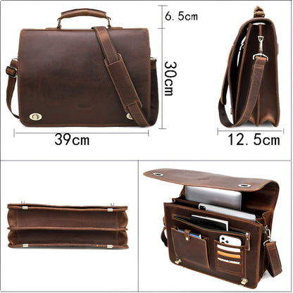 Borsa Portadocumenti Marrone Con Tracolla Uomo — Como, immagine 4