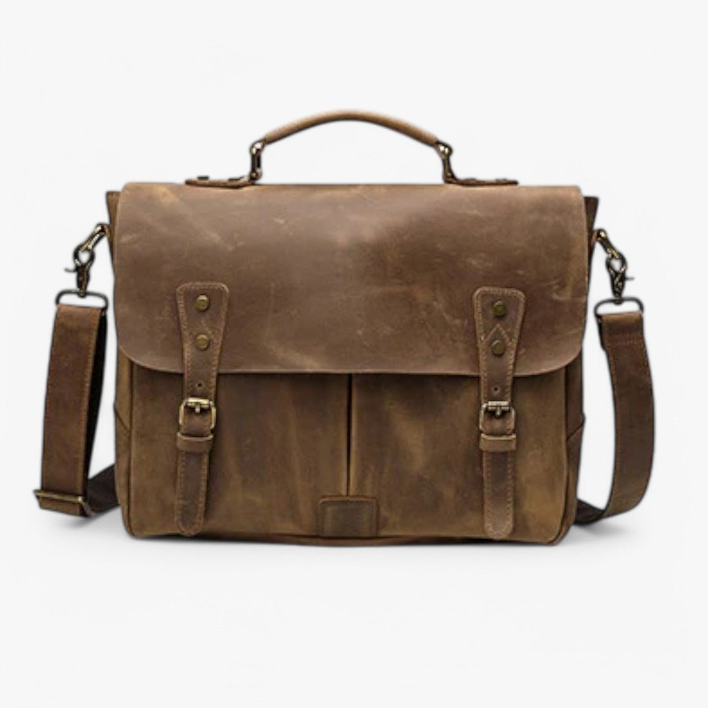 Borsa Messenger Marrone Vintage Unisex — Matera, immagine 1