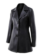 Cappotto Nero Sfiancato Da Donna Con Revers E Lunghezza Midi, immagine 3