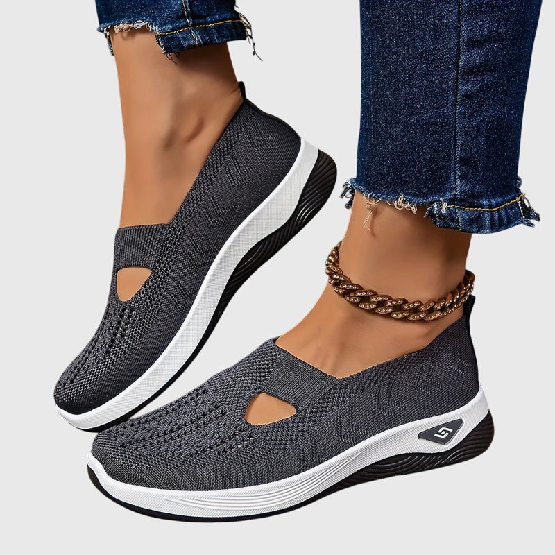 Sneakers Slip On Da Donna In Tessuto Traforato Con Suola Spessa, immagine 10