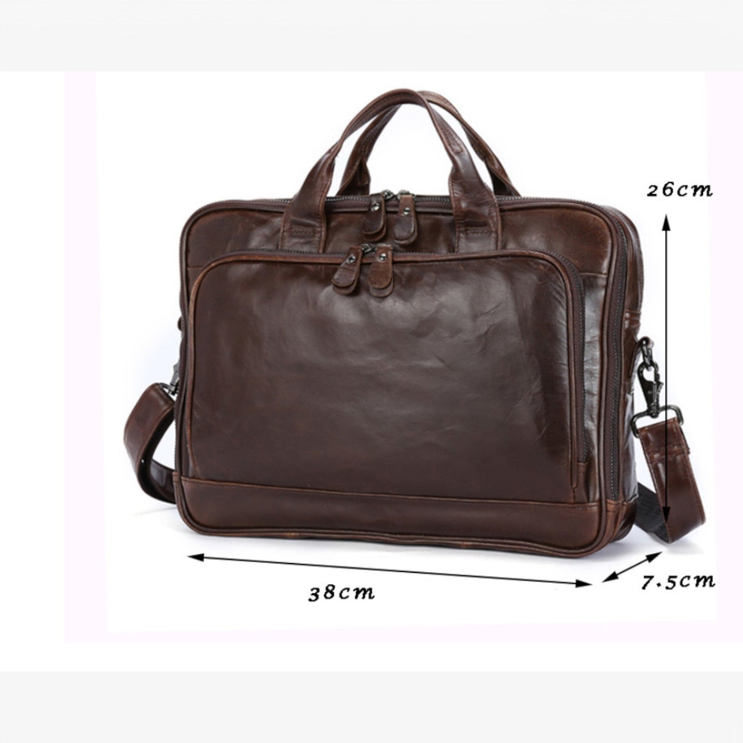 Borsa Portadocumenti Marrone Porta Laptop Unisex — Lume, immagine 3