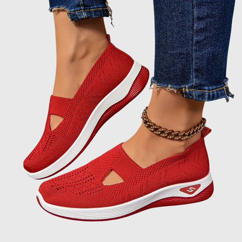 Sneakers Slip On Da Donna In Tessuto Traforato Con Suola Spessa, immagine 11