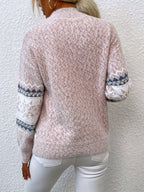 Maglione Con Fiocchi Di Neve Da Donna Con Collo Alto E Taglio Comodo, immagine 10