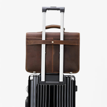 Borsa Portadocumenti Marrone Con Tracolla Uomo — Como, immagine 3
