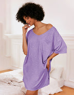 Camicia Da Notte Da Donna Con Scollo A V E Maniche Corte, immagine 10