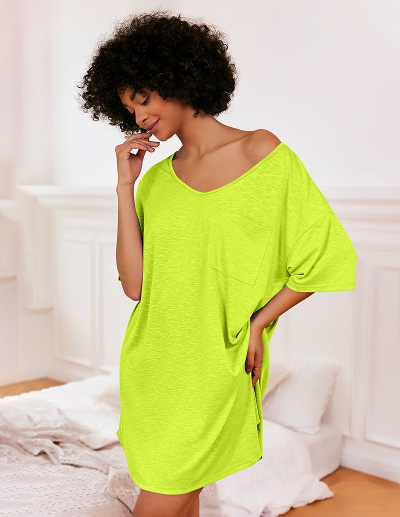 Camicia Da Notte Da Donna Con Scollo A V E Maniche Corte, immagine 8