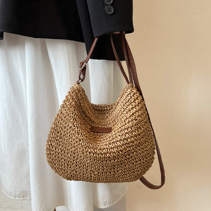 Borsa A Spalla Beige Intrecciata Donna — Taormina, immagine 22