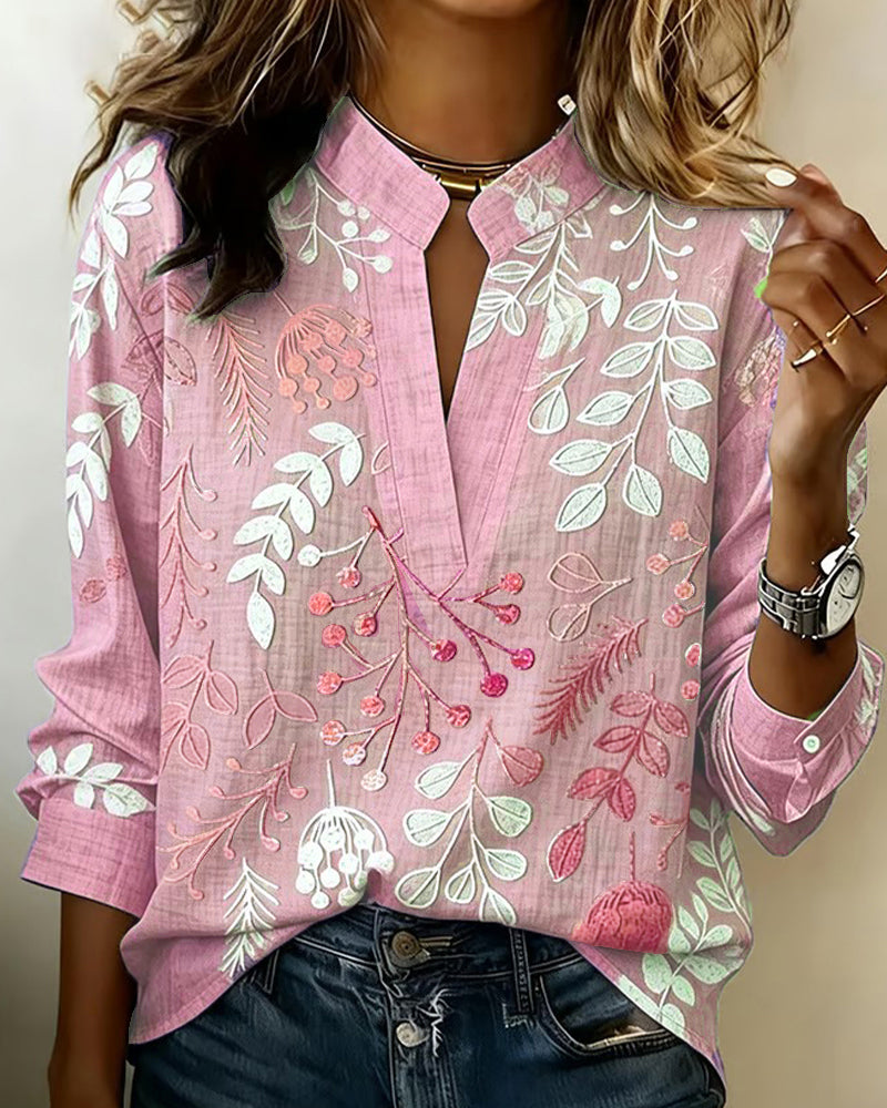 Blusa Floreale Da Donna Con Scollo A V E Maniche Tre Quarti, immagine 10