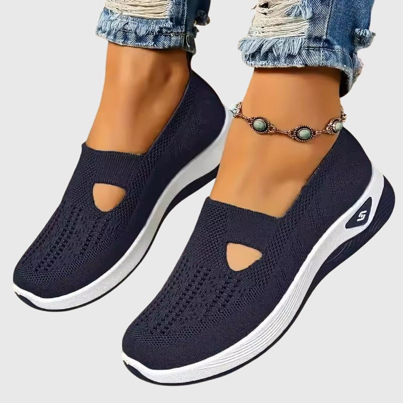 Sneakers Slip On Da Donna In Tessuto Traforato Con Suola Spessa, immagine 12