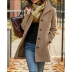 Cappotto Da Donna Con Revers, Bottoni E Tasche Frontali, immagine 2