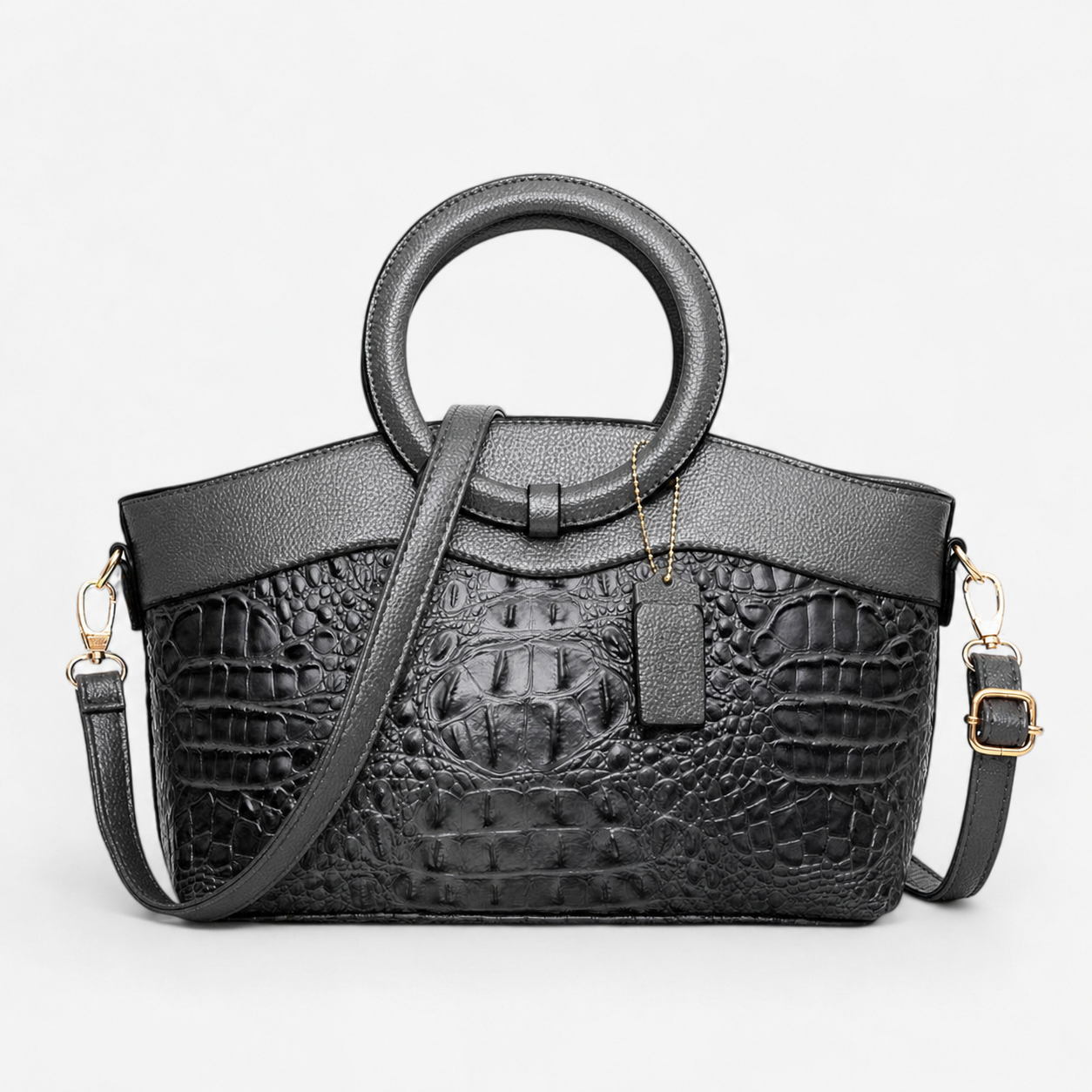 Borsa A Mano Multicolore Effetto Coccodrillo Donna — Bellagio, immagine 4