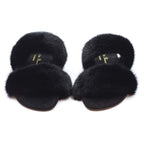 IBIZA - Slipper con doppia fascia in visone (Nero)