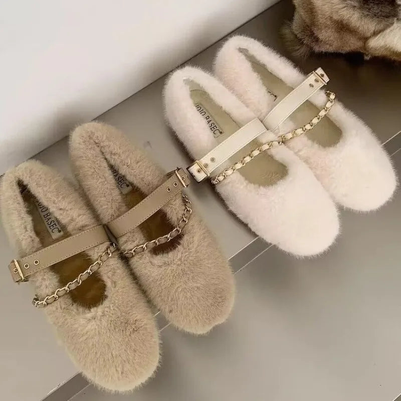 Chic Mary Jane Fur Flats — Ballerine Da Donna, immagine 3