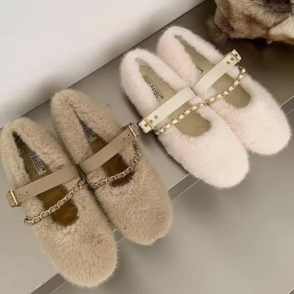 Chic Mary Jane Fur Flats — Ballerine Da Donna, immagine 3
