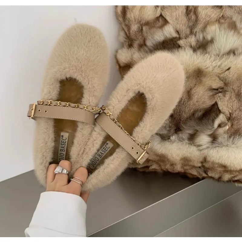 Chic Mary Jane Fur Flats — Ballerine Da Donna, immagine 7