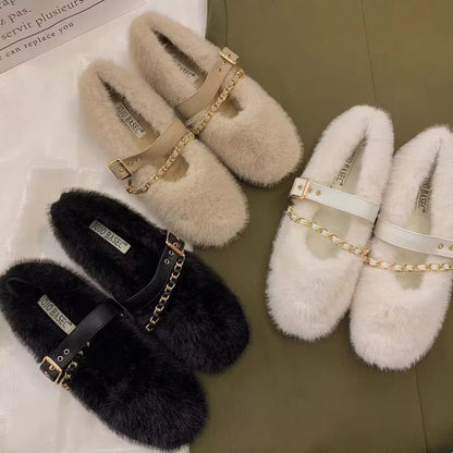 Chic Mary Jane Fur Flats — Ballerine Da Donna, immagine 6