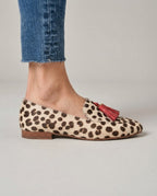 Aurora Loafer — Cream Polka Dot, Red Tassels