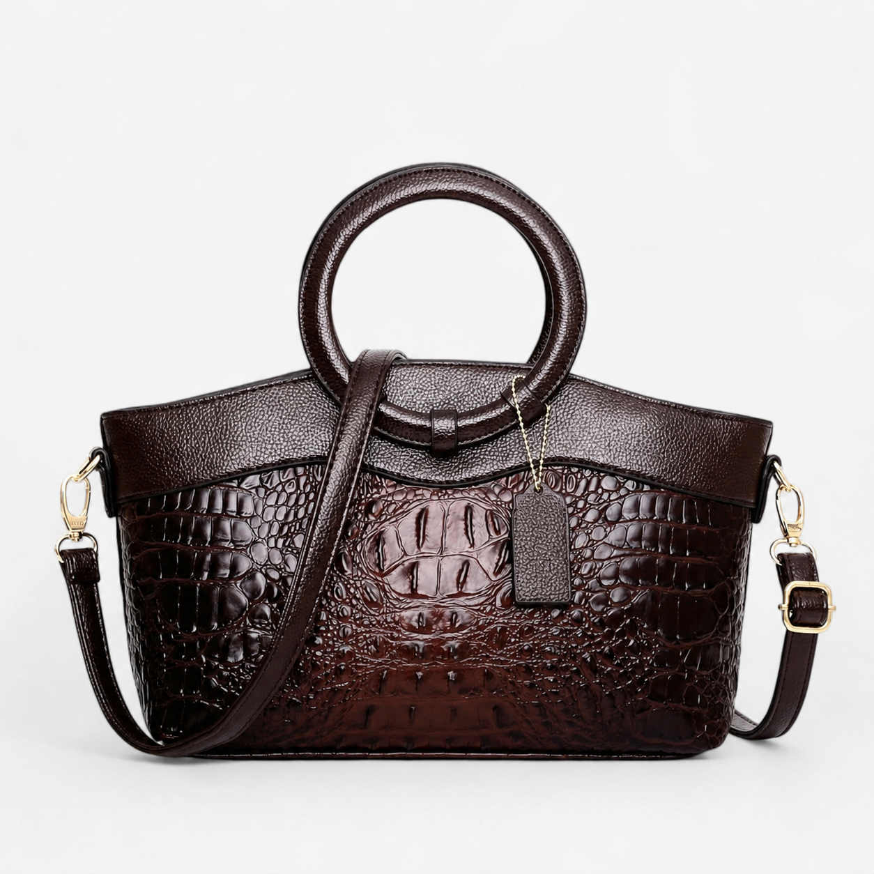 Borsa A Mano Multicolore Effetto Coccodrillo Donna — Bellagio, immagine 3