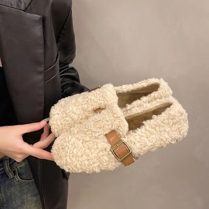 Shearling Buckle — Mocassini Con Fibbia Da Donna, immagine 3