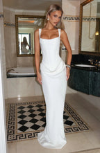 Abito Lungo Aderente Da Donna Con Schiena Scoperta E Spalline Sottili, immagine 7