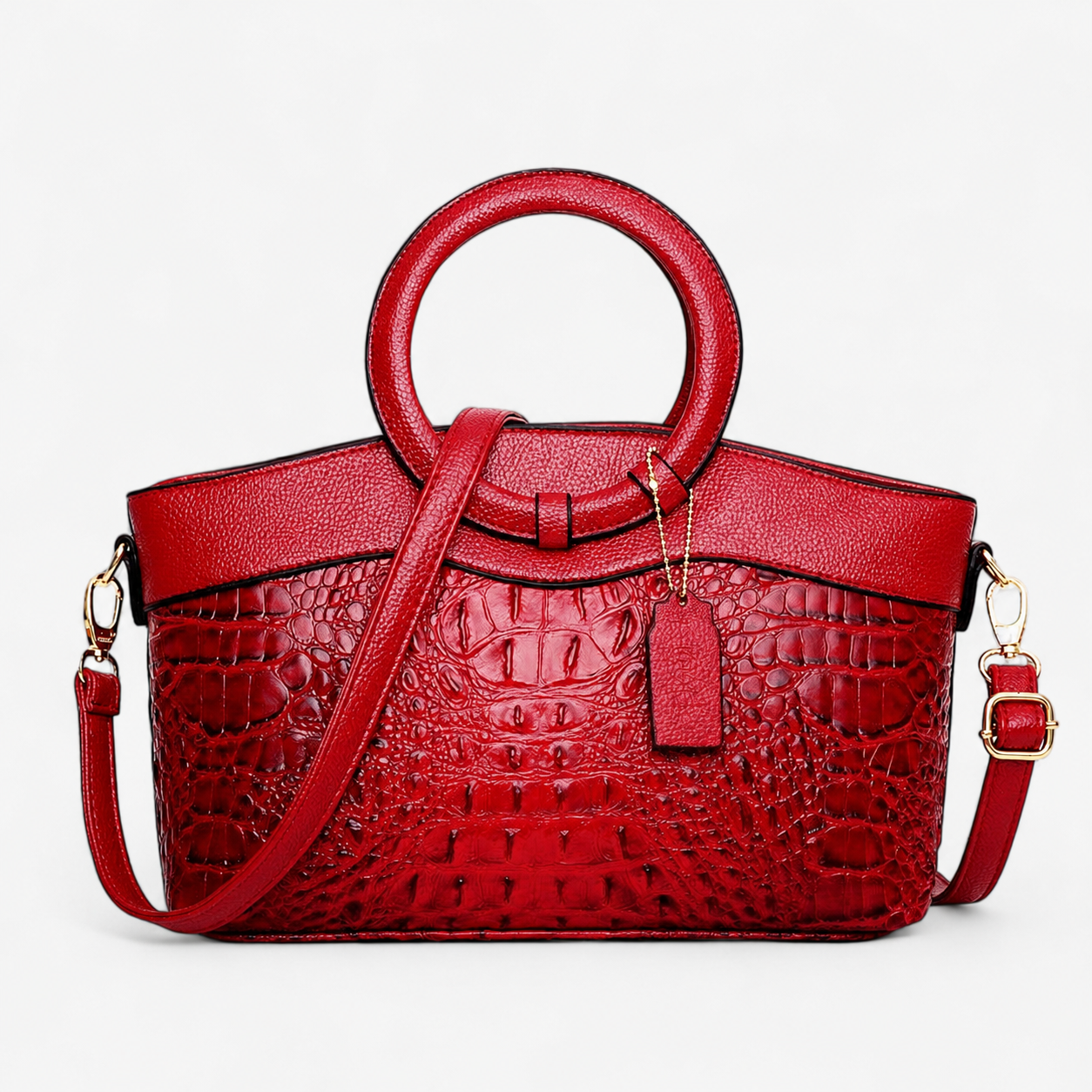 Borsa A Mano Multicolore Effetto Coccodrillo Donna — Bellagio, immagine 5