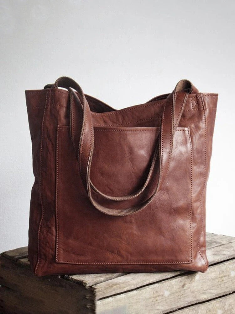 Borsa Tote Marrone Con Chiusura Donna — Matera, immagine 13