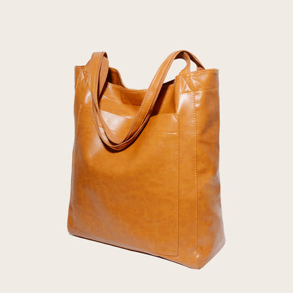 Borsa Tote Marrone Con Chiusura Donna — Matera, immagine 2