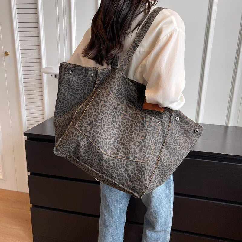 Borsa Tote Leopardata Multicolore Donna — Savannah, immagine 4