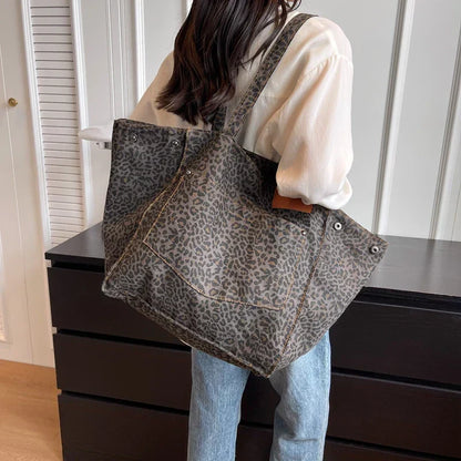 Borsa Tote Leopardata Multicolore Donna — Savannah, immagine 4