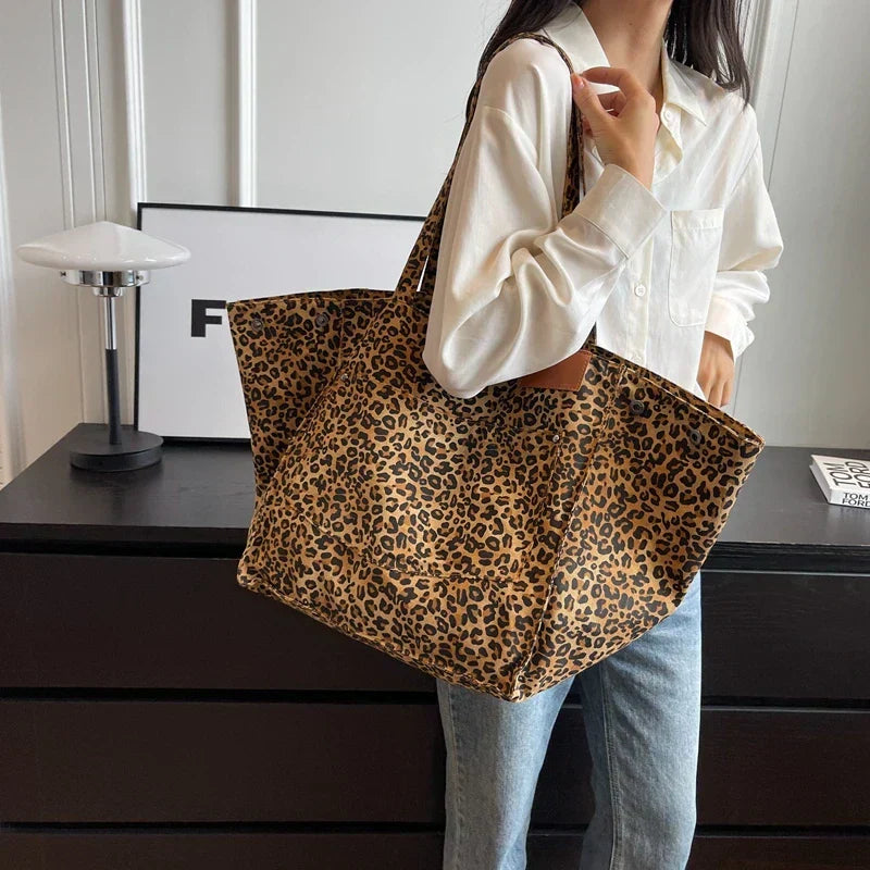 Borsa Tote Leopardata Multicolore Donna — Savannah, immagine 7